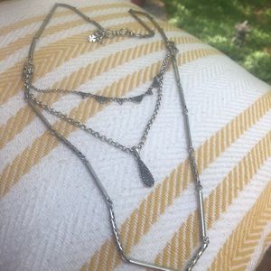 Lucky Brand triple strand silver necklace